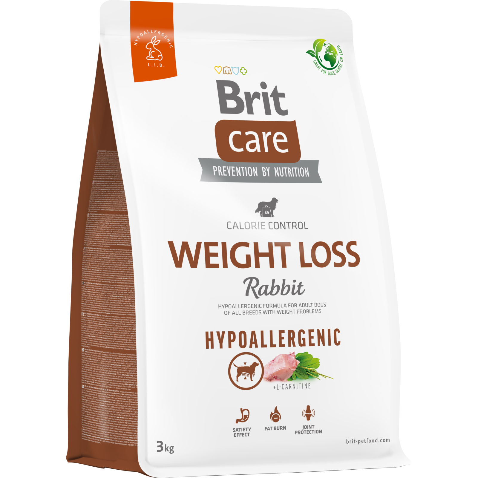 Сухой корм для собак Brit Care Dog Hypoallergenic Weight Loss с кроликом 3 кг (8595602559176)