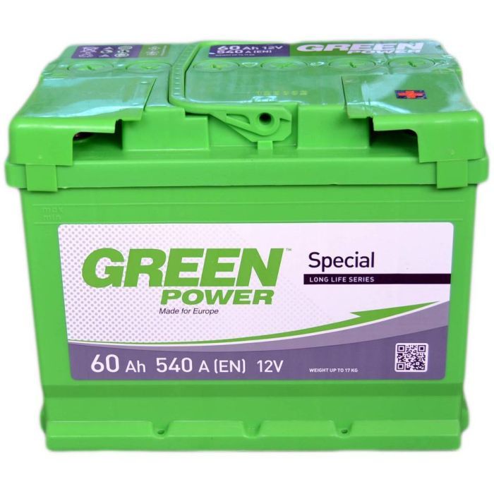Аккумулятор автомобильный GREEN POWER Standart 60Ah Ев (-/+) (540EN) (22358)