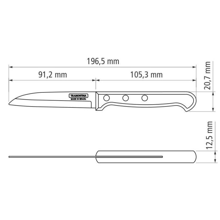 Кухонный нож Tramontina Polywood Vegetable 76 мм (21121/193) изображение 3