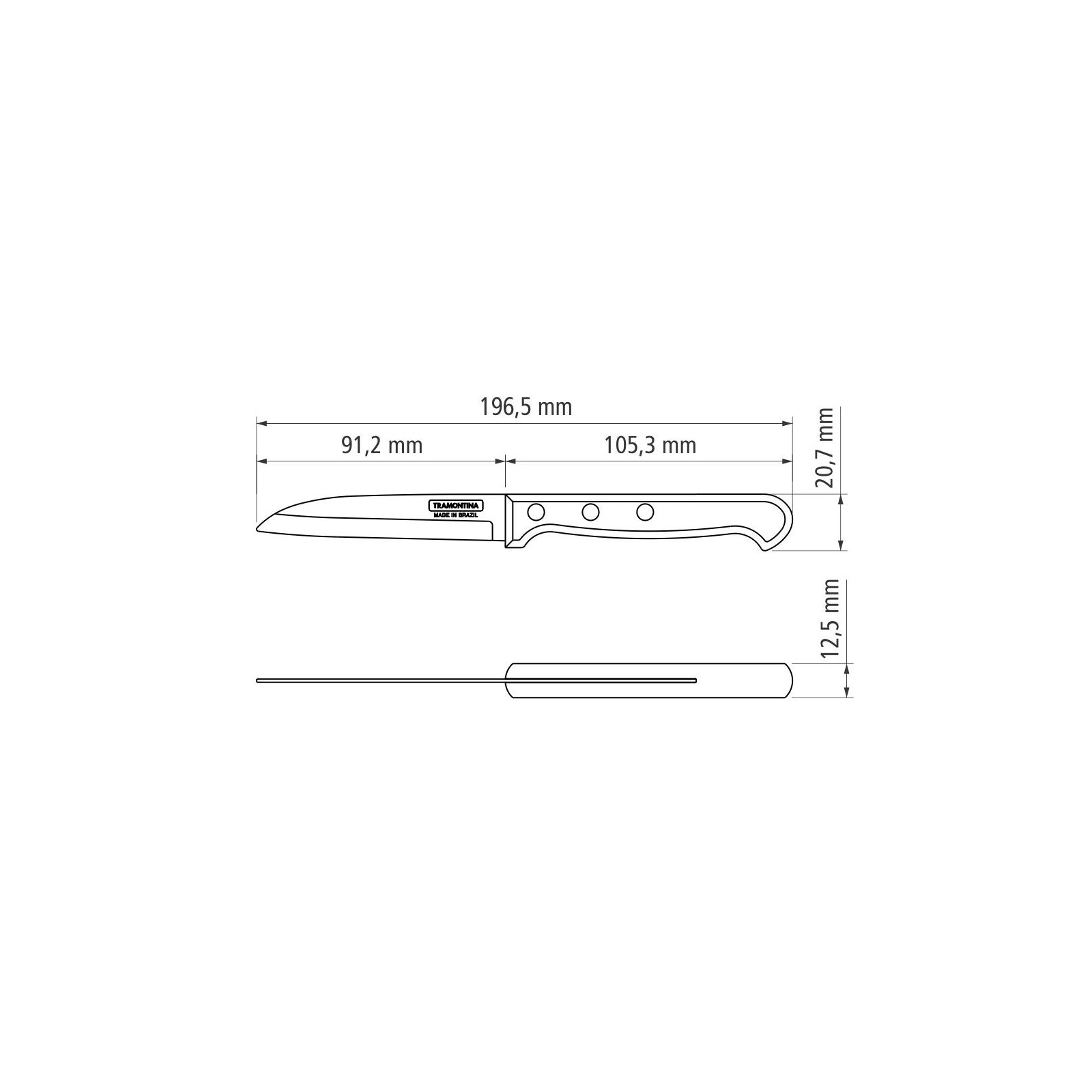 Кухонный нож Tramontina Polywood Vegetable 76 мм (21121/193) изображение 3