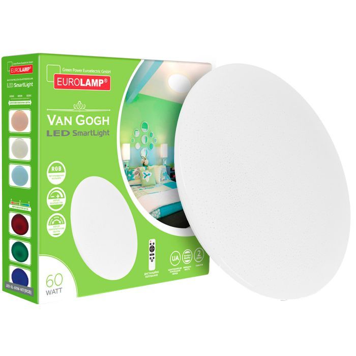 Светильник Eurolamp Van Gogh 60W 3000K 6500К RGB (LED-SL-60W-N17(RGB)) изображение 2
