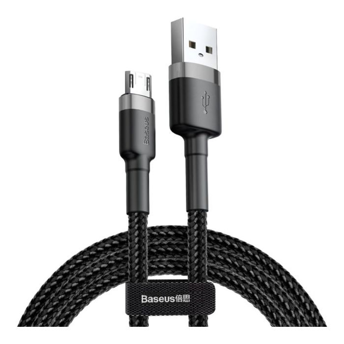 Дата кабель USB 2.0 AM to Micro 5P 3.0m 2A Gray-Black Baseus (CAMKLF-HG1)