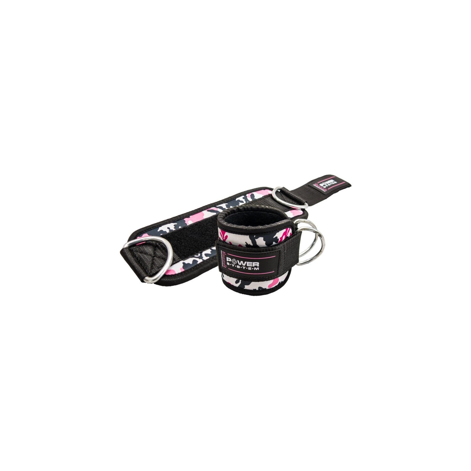 Манжета для тяги Power System Ankle Strap Camo PS-3470 Pink / Black (PS_3470_Pink / Black) (1555820)