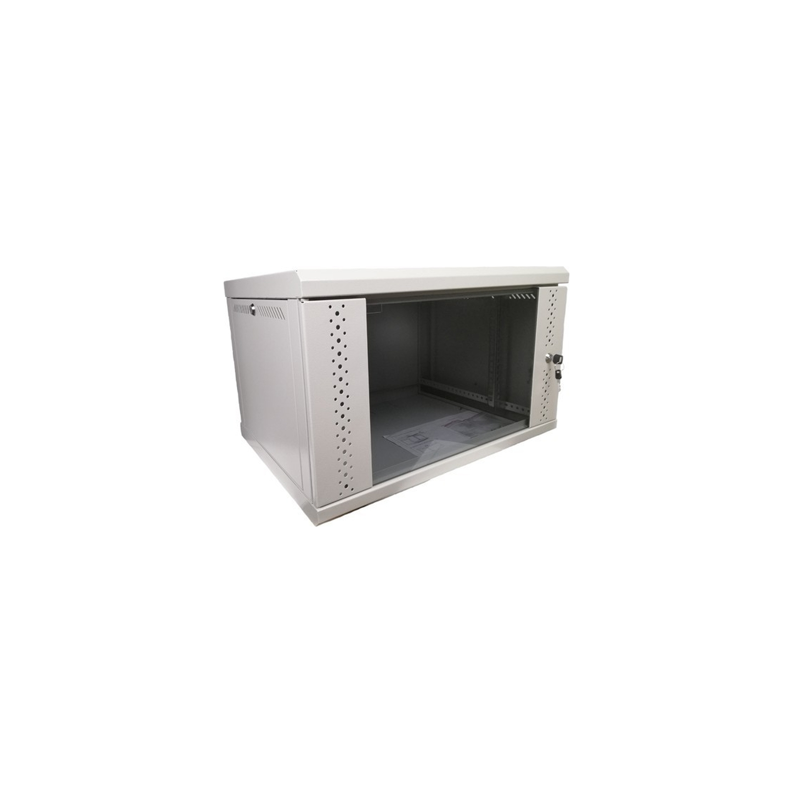 Шкаф настенный Eserver 6U, 600х350х370 (Ш*Г*В), стекло, серый (ES-Е635G) изображение 2