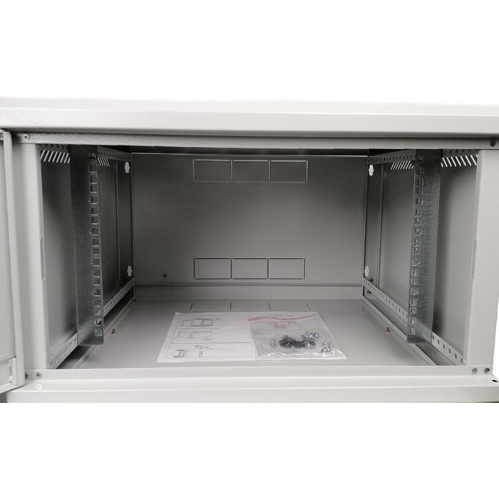 Шкаф настенный Eserver 6U, 600х350х370 (Ш*Г*В), стекло, серый (ES-Е635G) изображение 3