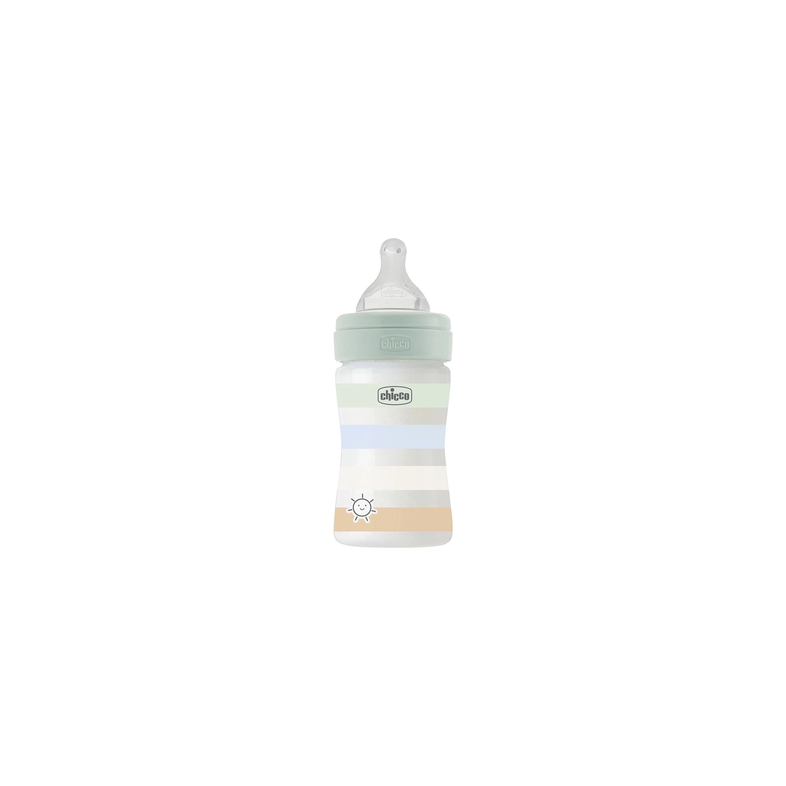 Пляшечка для годування Chicco Well-Being Colors з силіконовою соскою 0м+ 150 мл М'ятна (28611.21)