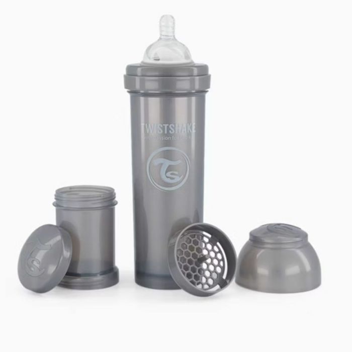Бутылочка для кормления Twistshake Pearl Grey 330 мл, антиколиковая, силиконовая (78390)