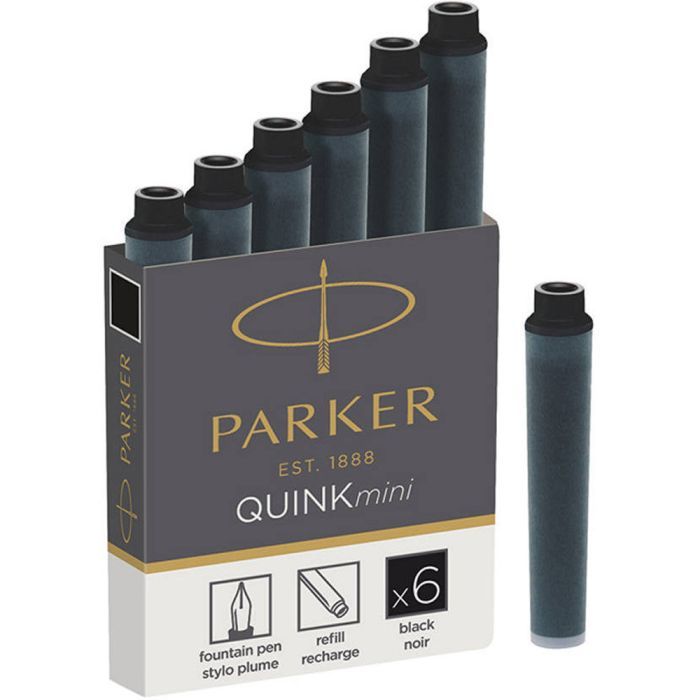 Чернила для перьевых ручек Parker Картриджи Quink Mini /6шт черный (11 510BK)