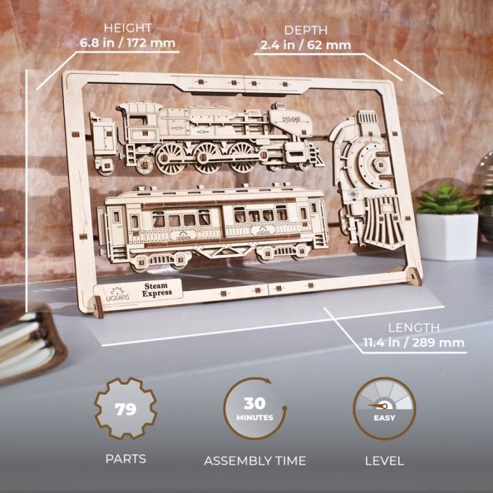Конструктор Ugears Паротяг 2.5D (6337513) зображення 11
