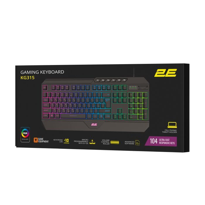 Клавиатура 2E Gaming KG315 RGB USB UA Yellow (2E-KG315UYW) изображение 8