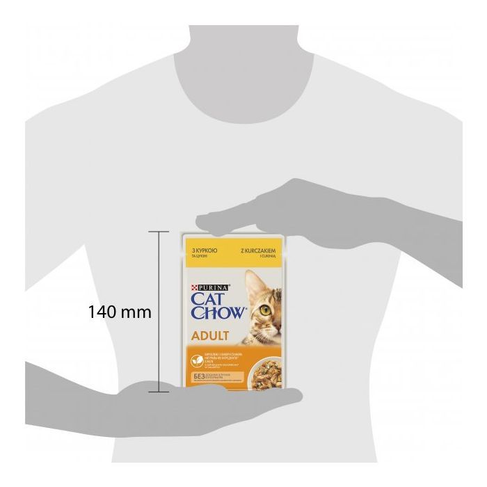 Влажный корм для кошек Purina Cat Chow Adult с курицей и кабачками в желе 85г (7613036595049) изображение 3