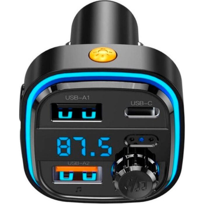 FM модулятор XO BCC08 автомобільний зарядний пристрій MP3/PD/2USB/3,1A Чорни (XO-BCC08) зображення 2