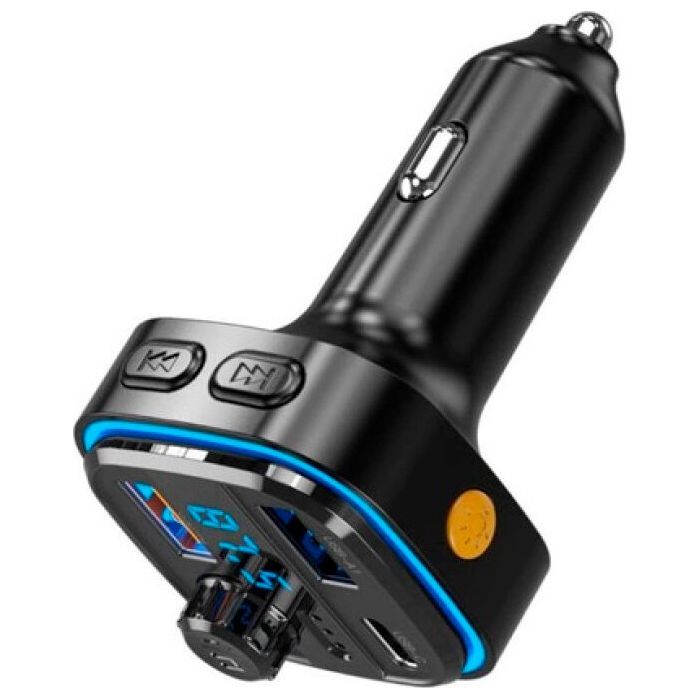 FM модулятор XO BCC08 автомобільний зарядний пристрій MP3/PD/2USB/3,1A Чорни (XO-BCC08) зображення 3
