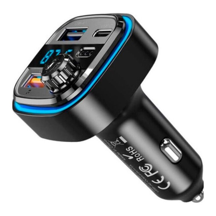 FM модулятор XO BCC08 автомобільний зарядний пристрій MP3/PD/2USB/3,1A Чорни (XO-BCC08) зображення 4