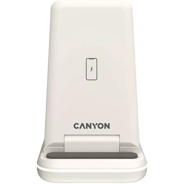 Зарядний пристрій Canyon WS-304 Foldable 3in1 Wireless charger Iced Pink (CNS-WCS304IP) зображення 2
