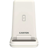 Зарядное устройство Canyon WS-304 Foldable 3in1 Wireless charger Cosmic Latte (CNS-WCS304CL) изображение 2