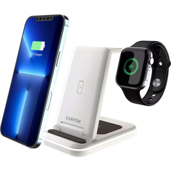 Зарядний пристрій Canyon WS-304 Foldable 3in1 Wireless charger Iced Pink (CNS-WCS304IP) зображення 7