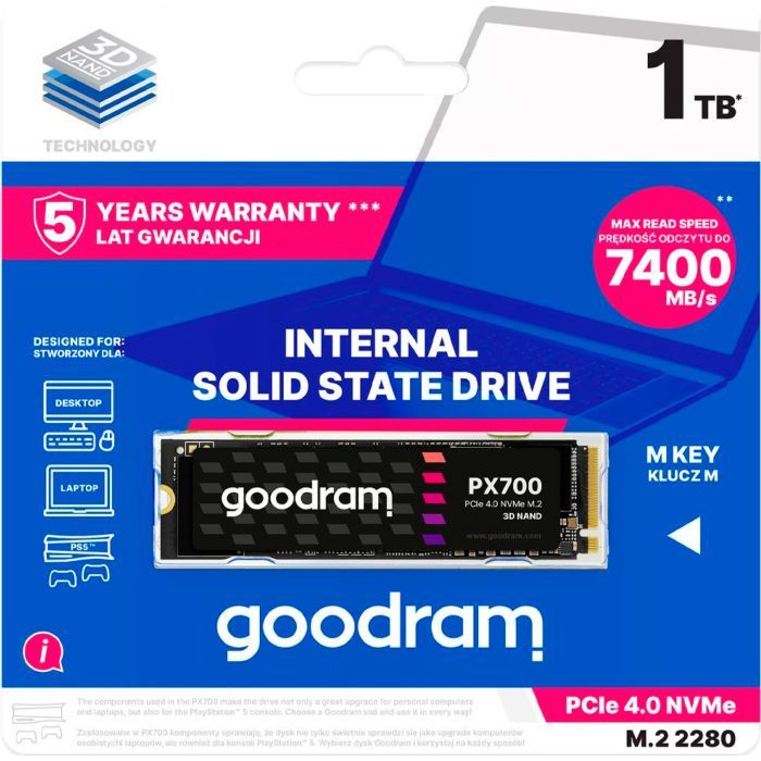 Накопитель SSD M.2 2280 1TB Goodram (SSDPR-PX700-01T-80) изображение 4