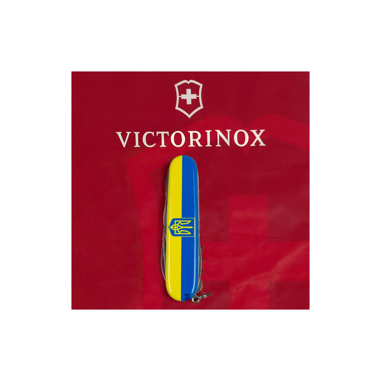Нож Victorinox Huntsman Ukraine 91 мм Чорний Серце синьо-жовте (1.3713.3_T1090u) изображение 9
