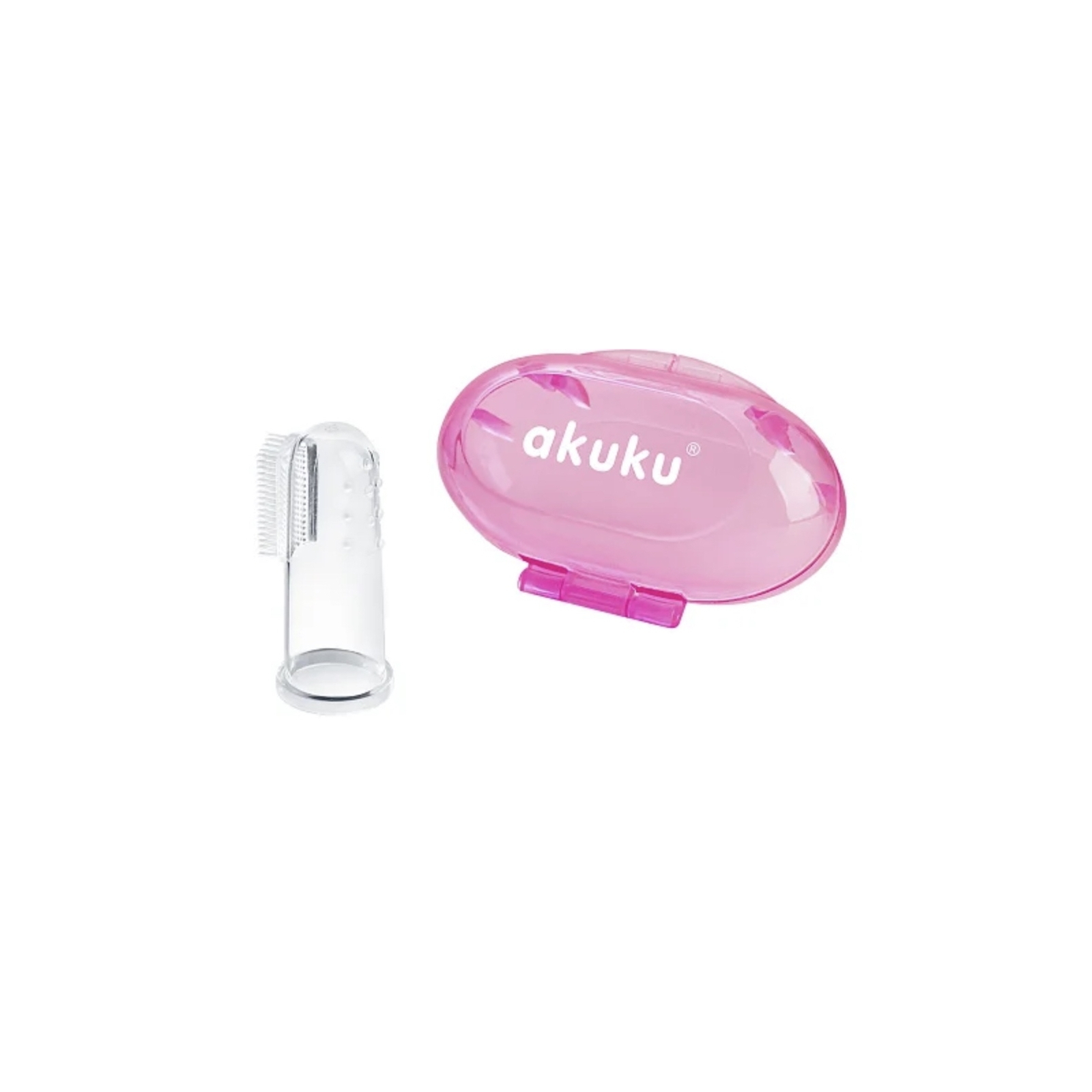 Детская зубная щетка Akuku силиконовая, массажер для десен, розовый (A0265)