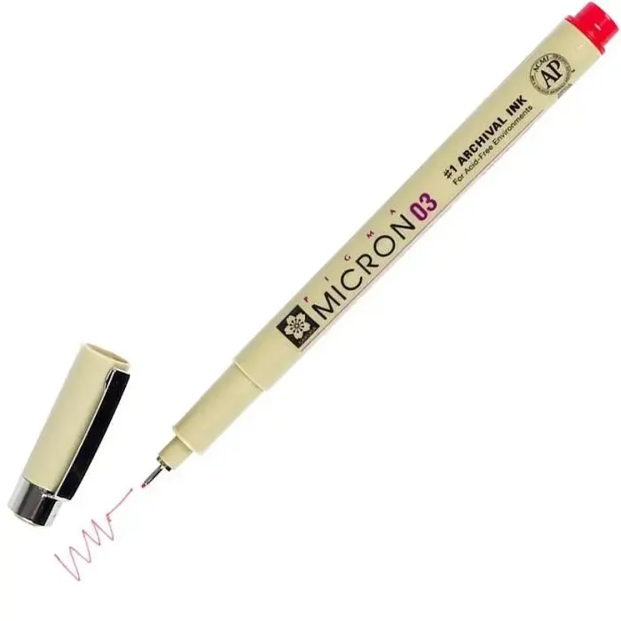 Лайнер Sakura Pigma Micron (0.3) 0,35 мм Красный (084511306370) изображение 2