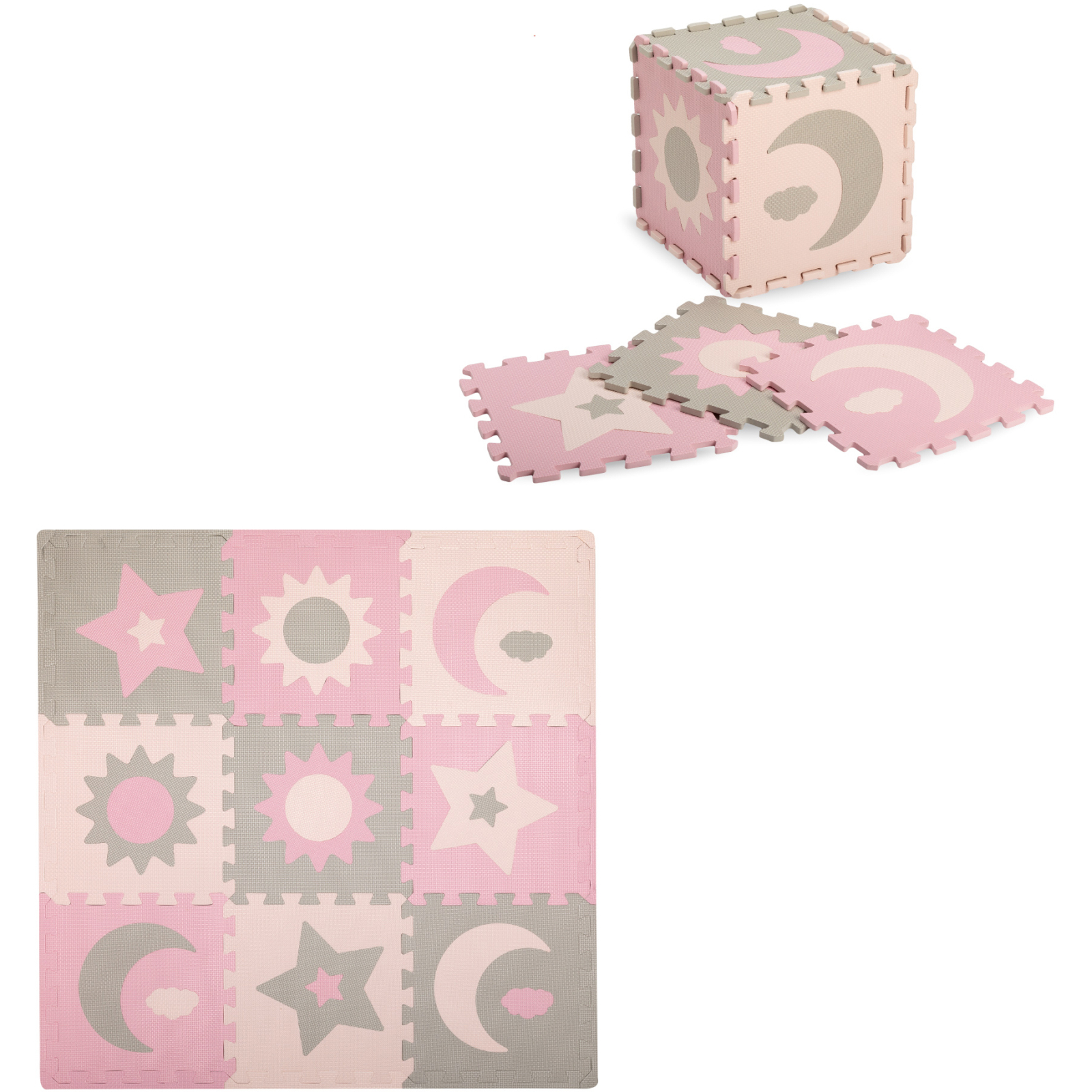 Детский коврик MoMi пазл Nebe 90 х 90 cм Pink (AKCE00030) изображение 2