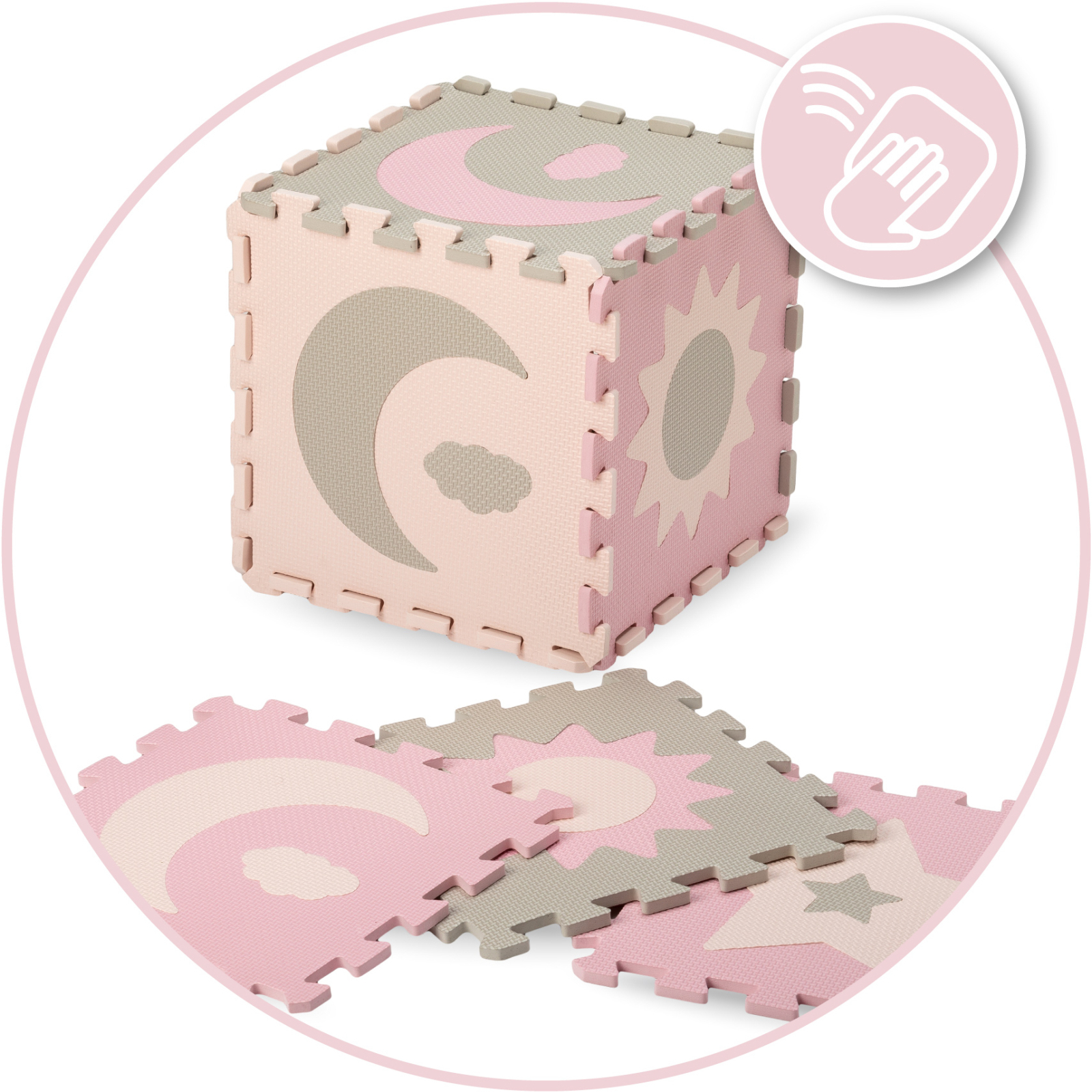 Дитячий килимок MoMi пазл Nebe 90 х 90 cм Pink (AKCE00030) зображення 5