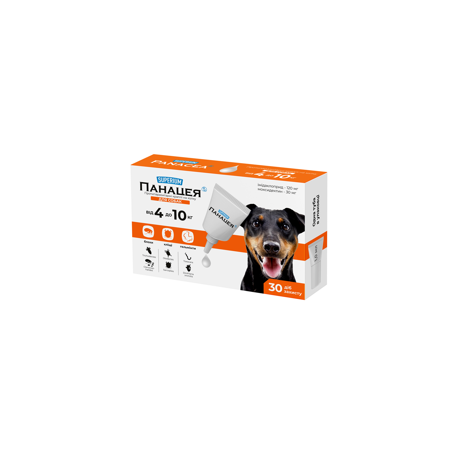 Капли для животных SUPERIUM Панацея Противоразитарные для собак 4-10 кг (9142)