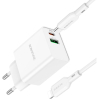 Зарядний пристрій BOROFONE BA69A charger set (C to iP) White (BA69ACLW) зображення 4