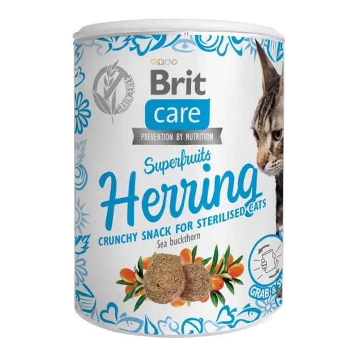 Ласощі для котів Brit Care Superfruits Herring 100 г - оселедець (8595602555710)