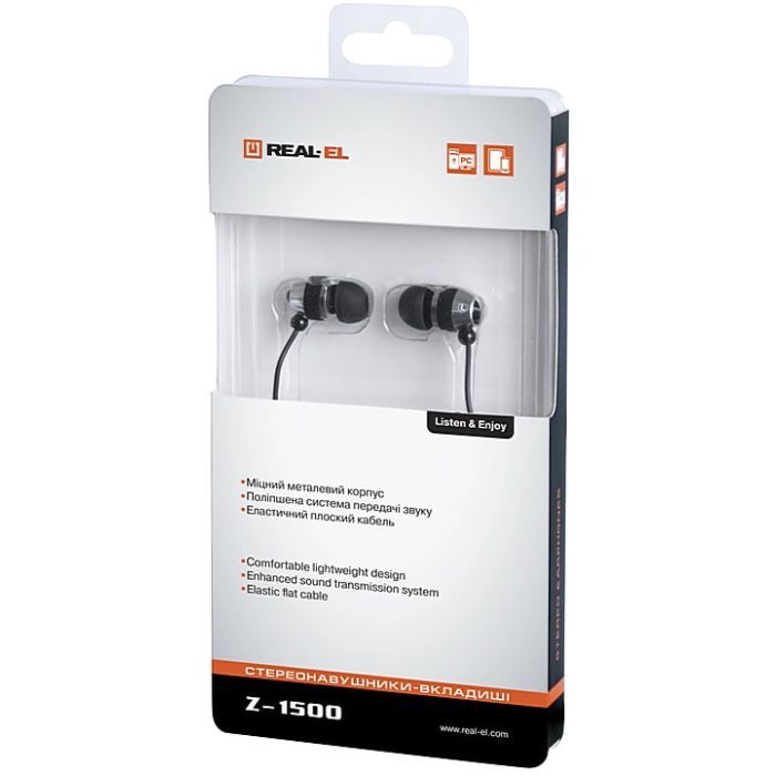 Навушники REAL-EL Z-1500 Mobile Black (EL124100034) зображення 2