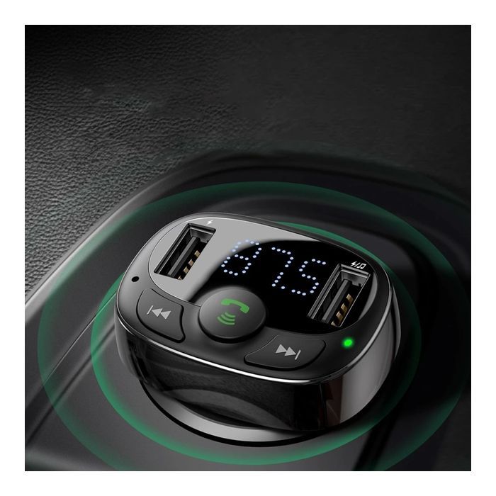 FM модулятор Baseus T Shaped S-09A 2 х USB Type-A, microSD Black (CCMT000001) зображення 11