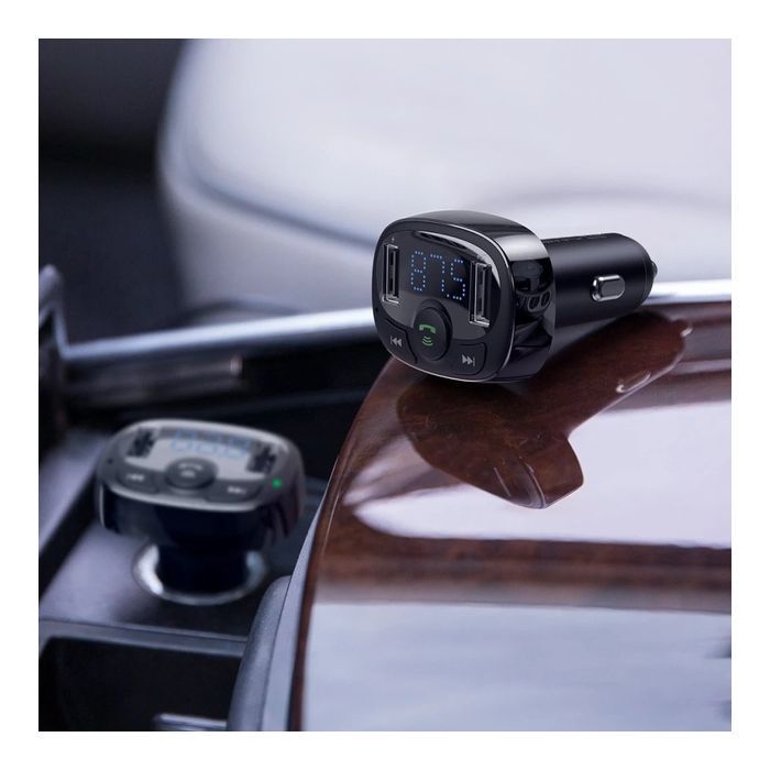 FM модулятор Baseus T Shaped S-09A 2 х USB Type-A, microSD Black (CCMT000001) зображення 7