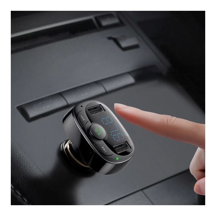 FM модулятор Baseus T Shaped S-09A 2 х USB Type-A, microSD Black (CCMT000001) зображення 8