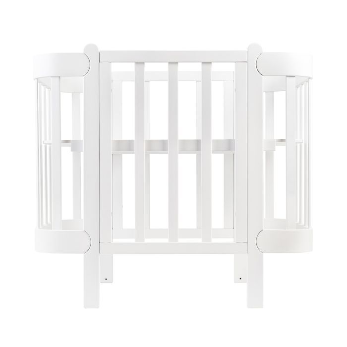 Кроватка Ingvart трансформер Nika 60 с опускной боковинкой (60х94, 60х120) бело-серая (3190037040)