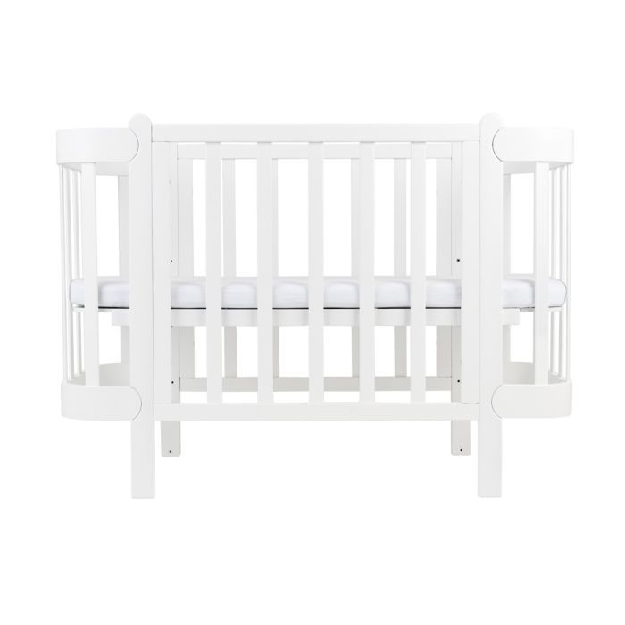 Кроватка Ingvart трансформер Nika 60 с опускной боковинкой (60х94, 60х120) бело-серая (3190037040) изображение 2