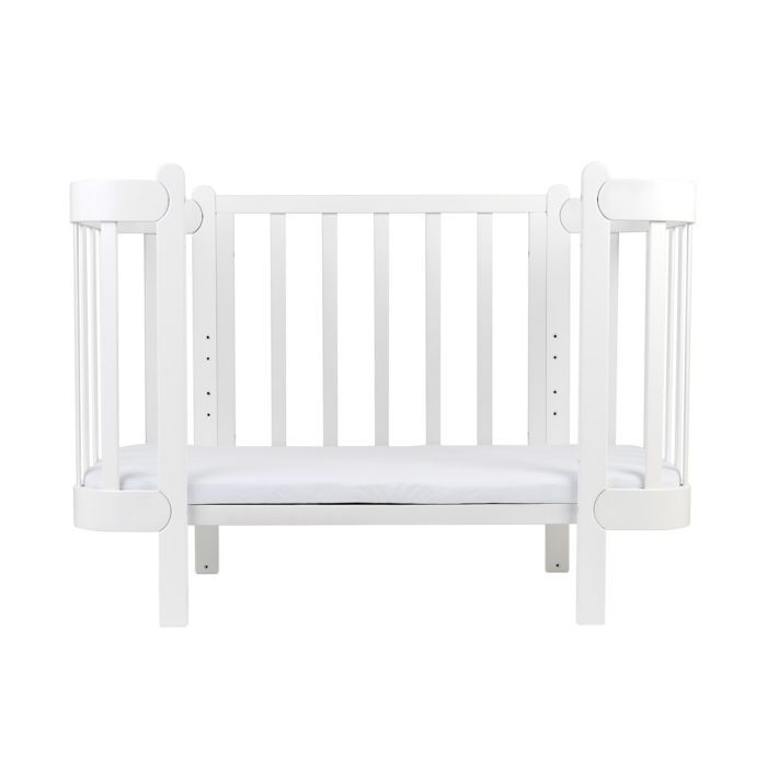 Кроватка Ingvart трансформер Nika 60 с опускной боковинкой (60х94, 60х120) бело-серая (3190037040) изображение 3