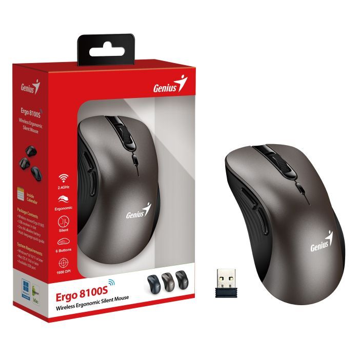 Мышка Genius Ergo 8100S Wireless Gray (31030040401) изображение 3