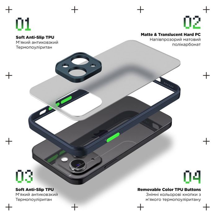 Чехол для мобильного телефона Armorstandart Frosted Matte Xiaomi Redmi 13 4G Black (ARM78268) изображение 2