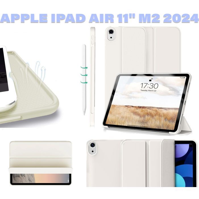 Чохол до планшета BeCover Tri Fold Soft TPU Silicone Apple iPad Air 11" M2/M3 (2024/2025) Beige (711735) зображення 6