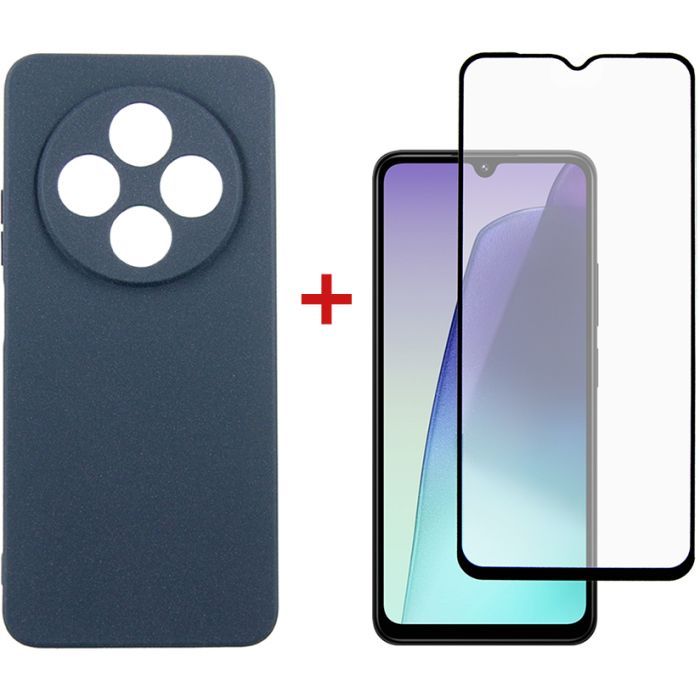 Чохол до мобільного телефона Dengos Xiaomi Redmi 14C Carbon + glass (Blue) (DG-KM-120)