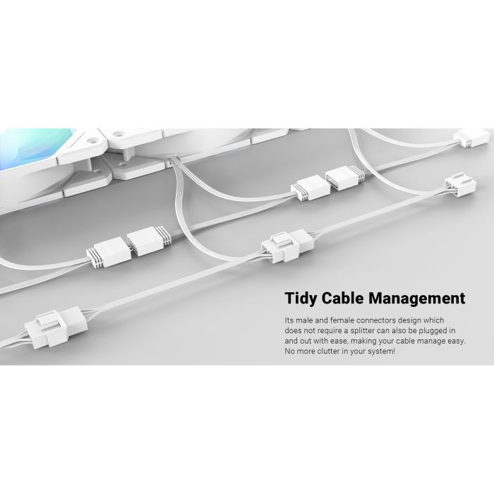 Кулер для корпуса ID-Cooling TF-12025-PRO ARGB TRIO WHITE изображение 11