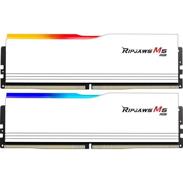 Модуль пам'яті для комп'ютера DDR5 64GB (2x32GB) 6000 MHz Ripjaws M5 RGB Matte White G.Skill (F5-6000J3040G32GX2-RM5RW)