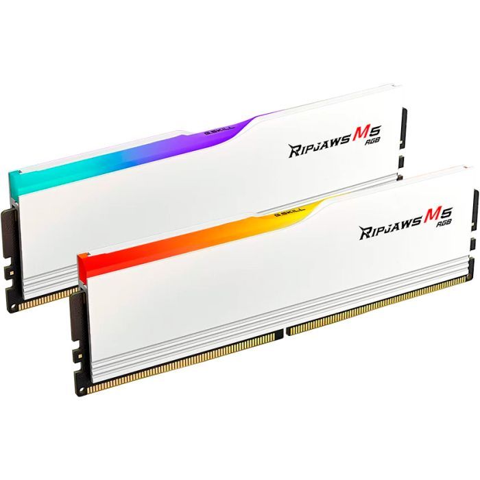 Модуль пам'яті для комп'ютера DDR5 64GB (2x32GB) 6000 MHz Ripjaws M5 RGB Matte White G.Skill (F5-6000J3040G32GX2-RM5RW) зображення 2