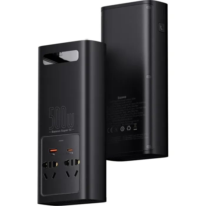 Автомобільний інвертор 12V/220V 500W Super Si Power Inverter CN/EU Black Baseus (CGNB000101) зображення 4