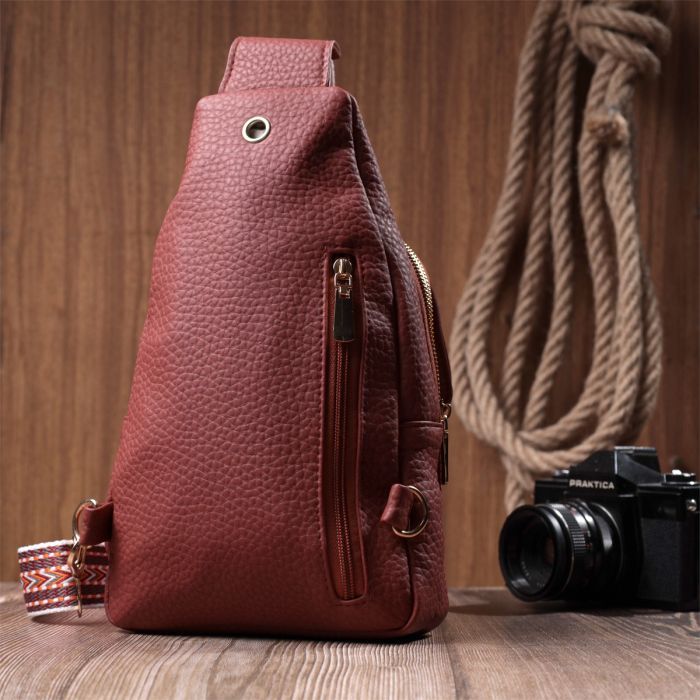 Сумка Vintage З екошкіри Бордова (22762) зображення 10