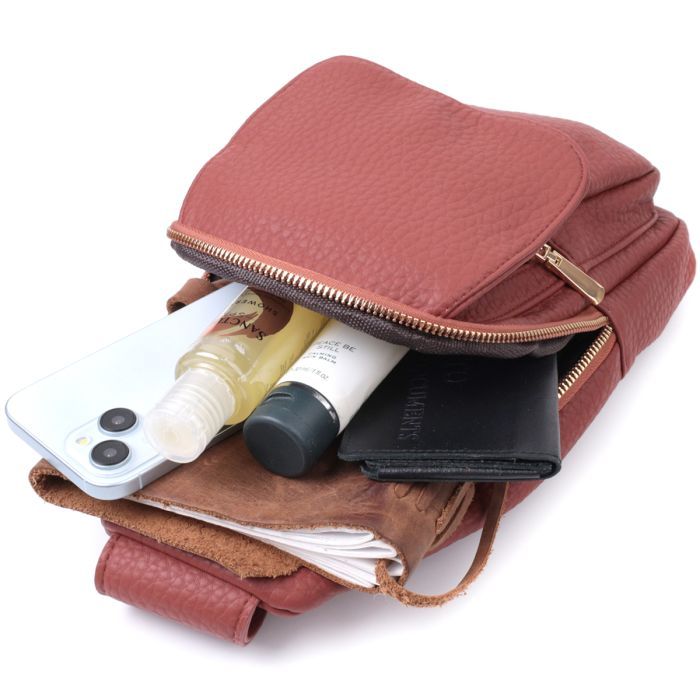 Сумка Vintage З екошкіри Бордова (22762) зображення 8