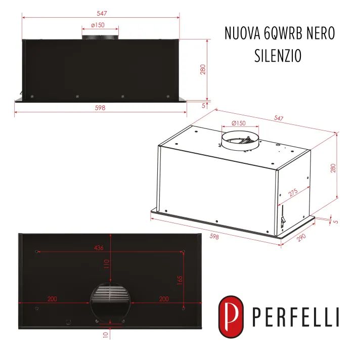 Витяжка кухонна Perfelli NUOVA 6QWRB NERO SILENZIO зображення 12