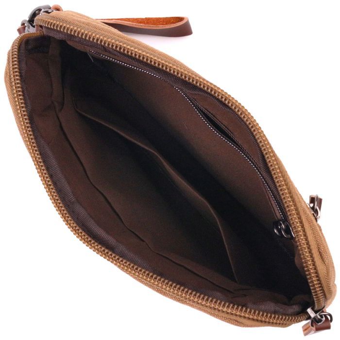 Сумка Vintage Мужская из текстиля Коричневая (21260) изображение 6