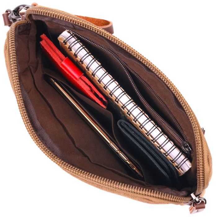 Сумка Vintage Мужская из текстиля Коричневая (21260) изображение 7